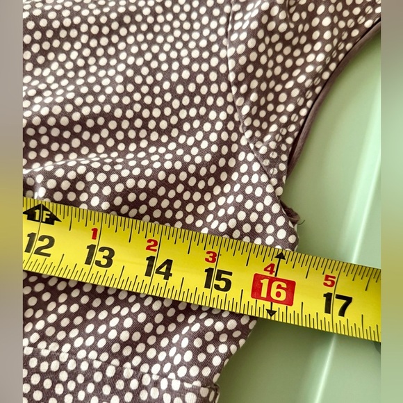 Boden Brown Polka Dot Dress Short Sleeve V-Neck Stretch Jersey Knit Size 6 - Picture 7 of 10